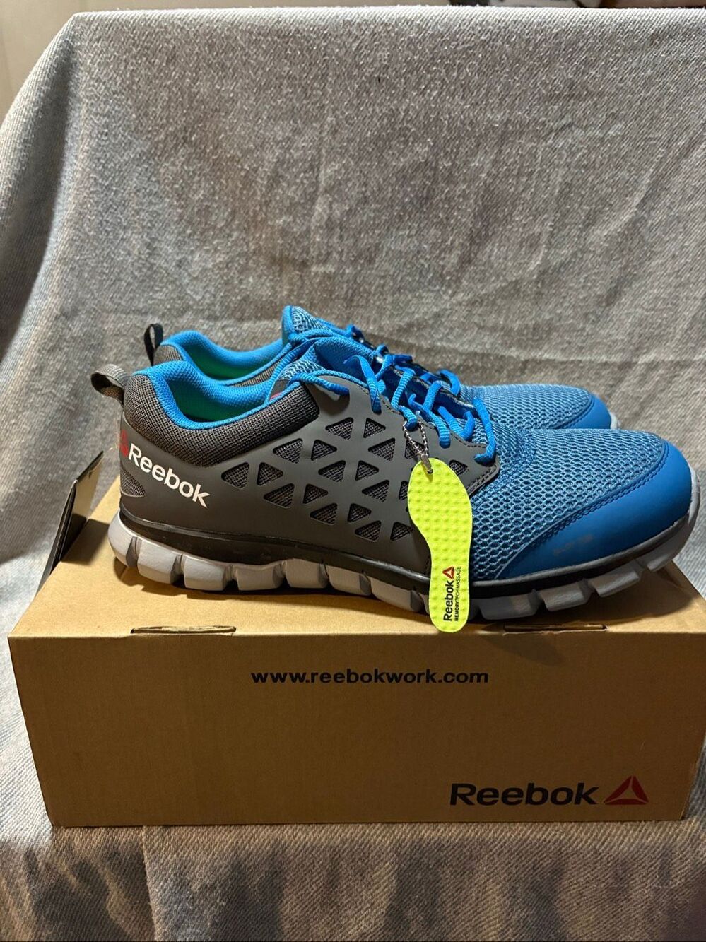 Reebok Work Sublite Cushion RB4040 Alloy Toe Blue Black Men’s 12M NWT